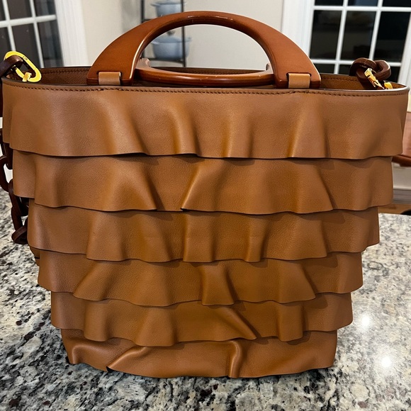 MICHAEL KORS COLLECTION Stanwyck leather tote in rattan - Picture 8 of 8